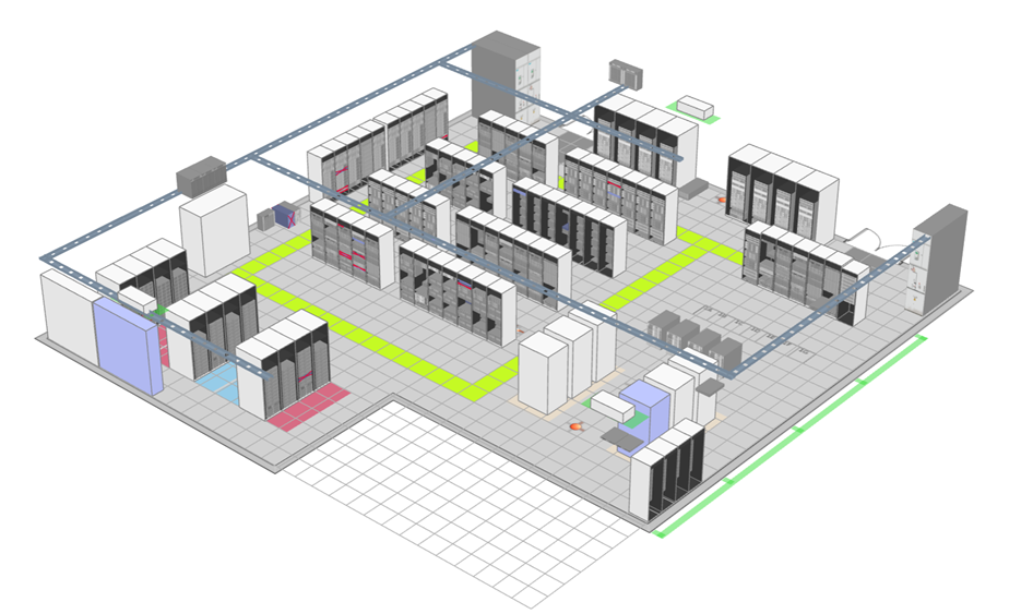 3D план помещения дата-центра